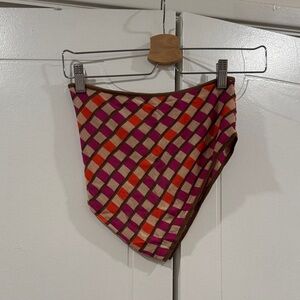 Gimaguas Colorful Checkered Silk Bandana Top